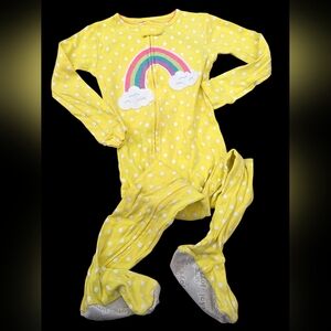 *0867 polka dots Rainbow glow in dark sleeper Girls 3T